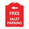 Signmission Free Valet Parking W/ Left Arrow, Red & White Aluminum Architectural Sign, 18" x 24", RW-1824-23943 A-DES-RW-1824-23943 - alternate 1